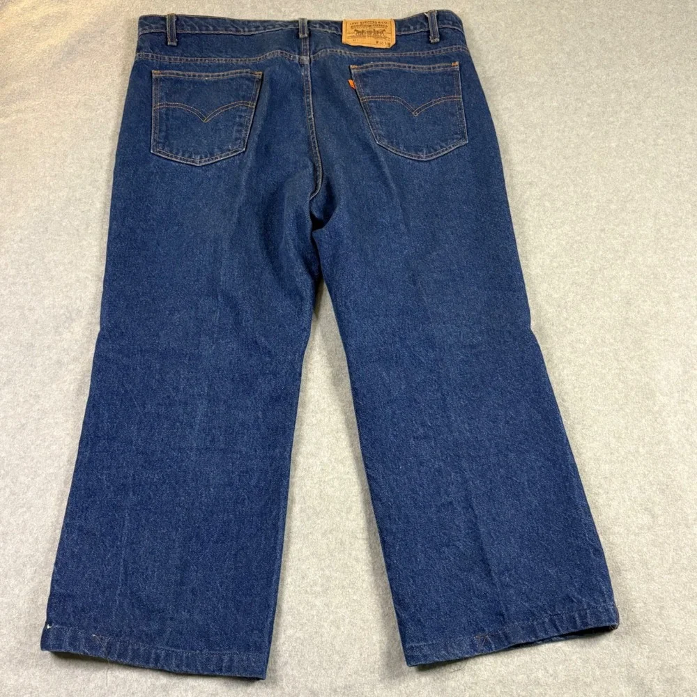 Vintage Levis 517 Orange Tab Jeans Mens 40x24 Dark Wash Made in USA Bootcut